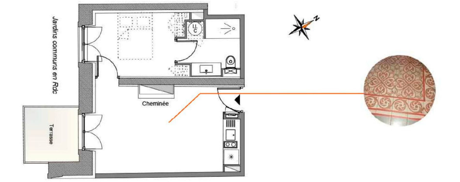 Appartement T2 de 35,00 m2 &agrave; N&icirc;mes Nimes centre