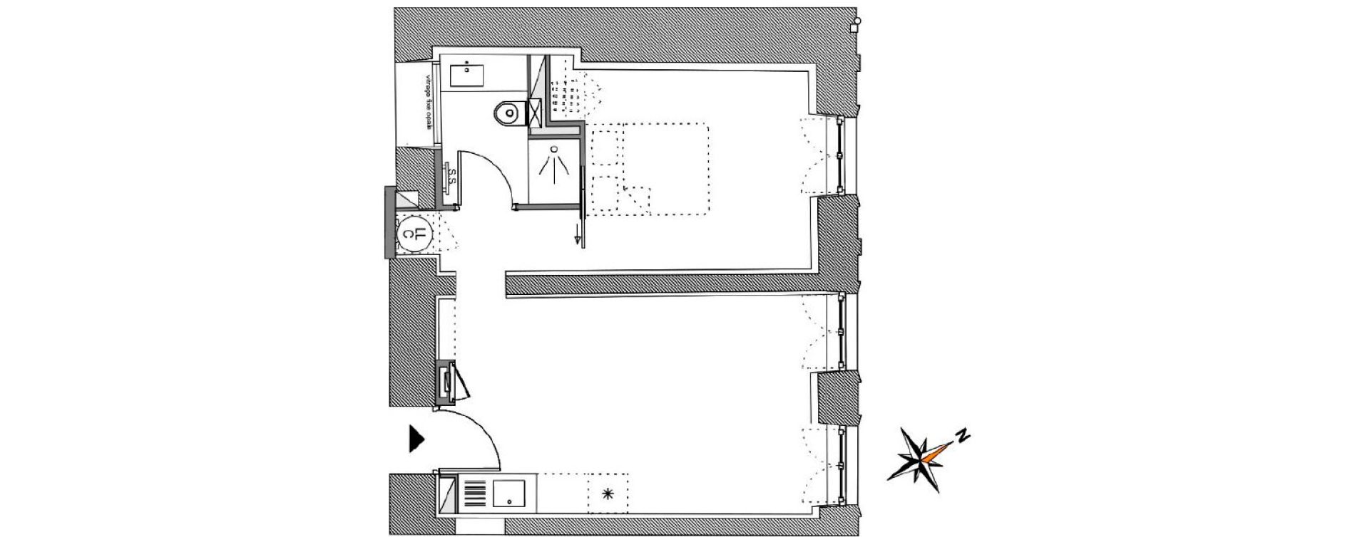 Appartement T2 de 37,20 m2 &agrave; N&icirc;mes Nimes centre