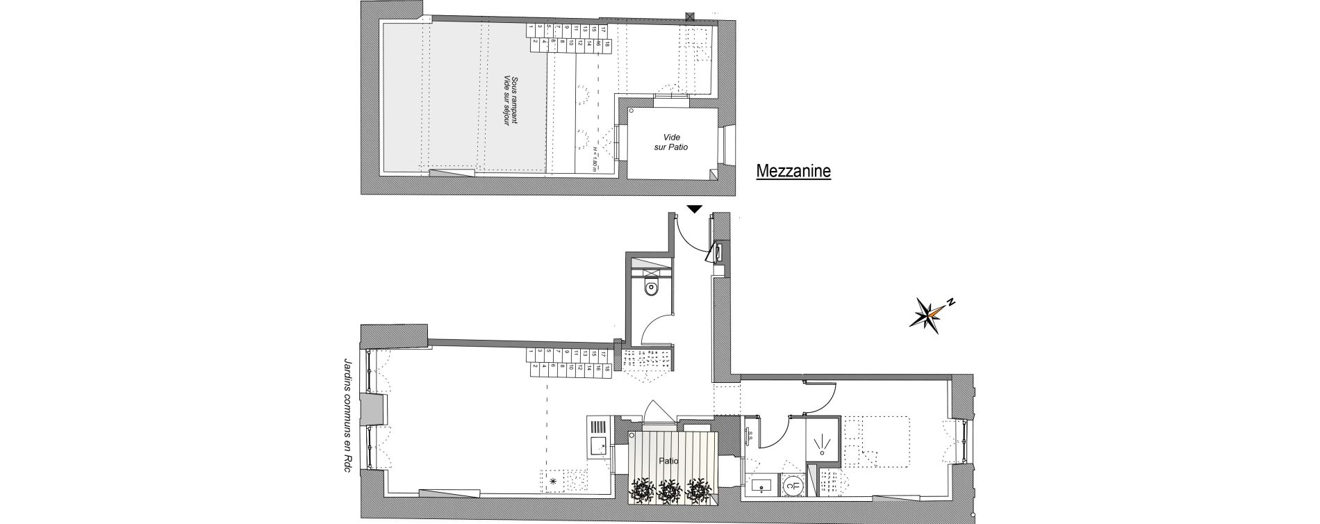Duplex T2 bis de 61,80 m2 &agrave; N&icirc;mes Nimes centre