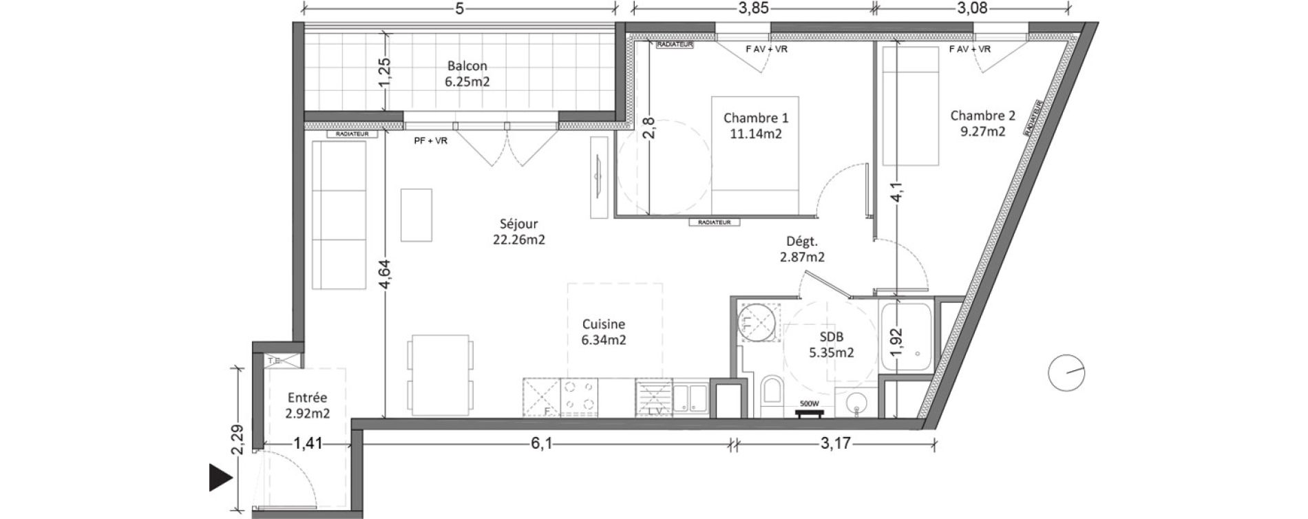 Appartement T3 de 60,15 m2 &agrave; N&icirc;mes Haute magaille