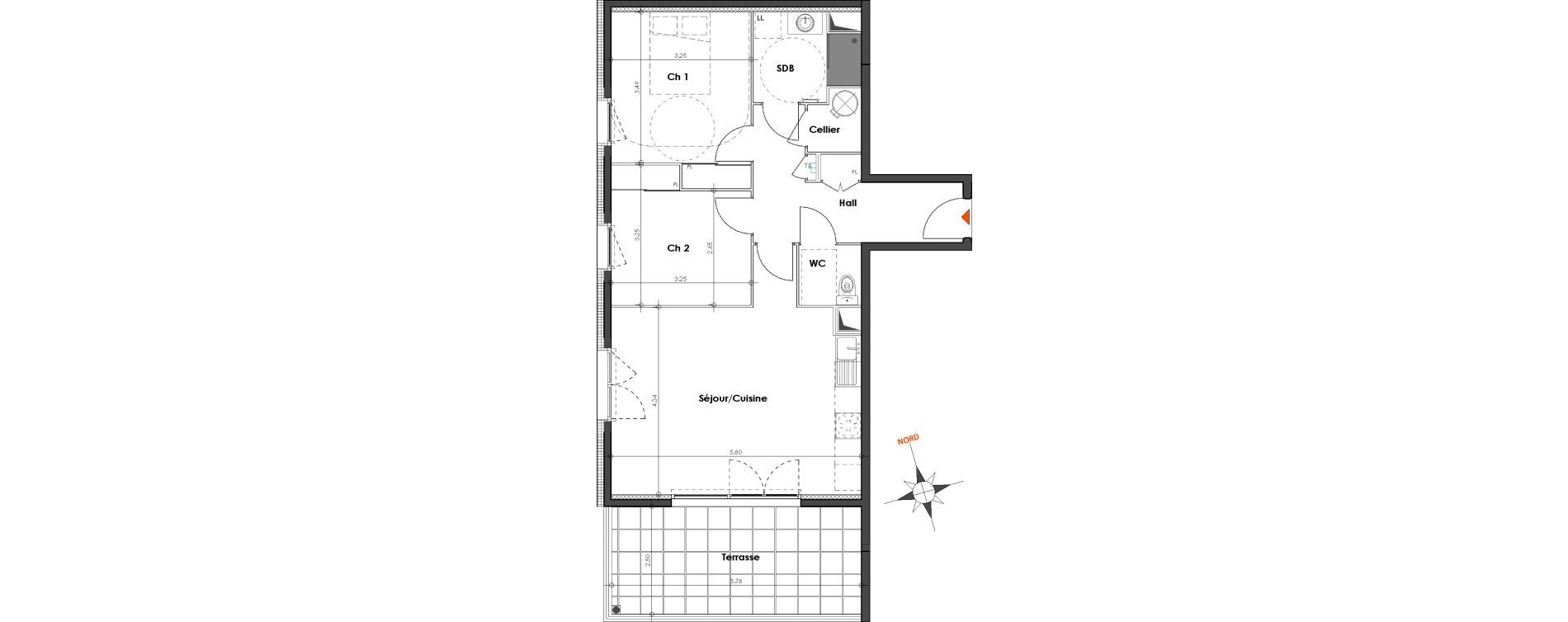 Appartement T3 de 65,87 m2 &agrave; N&icirc;mes Le petit v&eacute;delin