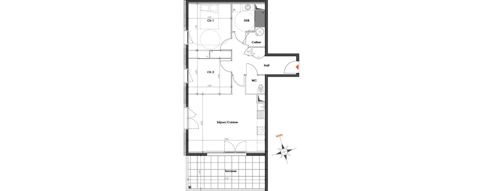 Appartement T3 de 65,87 m2 &agrave; N&icirc;mes Le petit v&eacute;delin