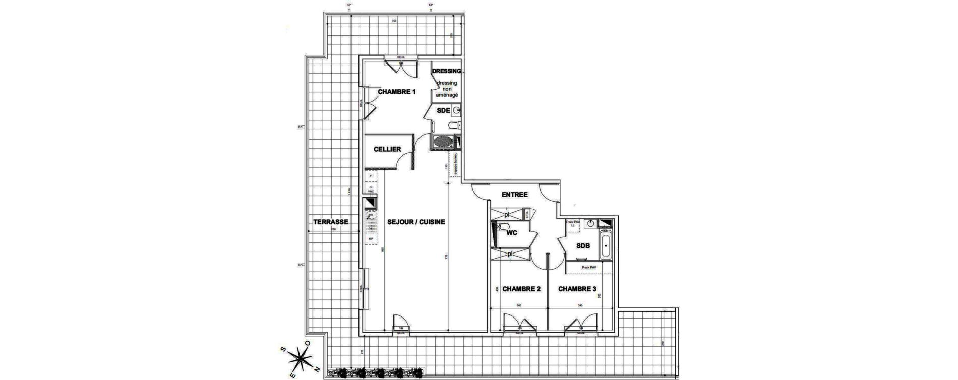 Appartement T4 de 124,58 m2 &agrave; N&icirc;mes Croix de fer