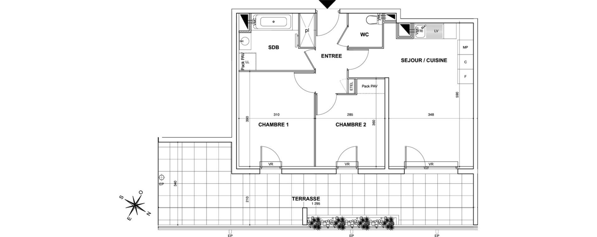 Appartement T3 de 58,64 m2 &agrave; N&icirc;mes Croix de fer