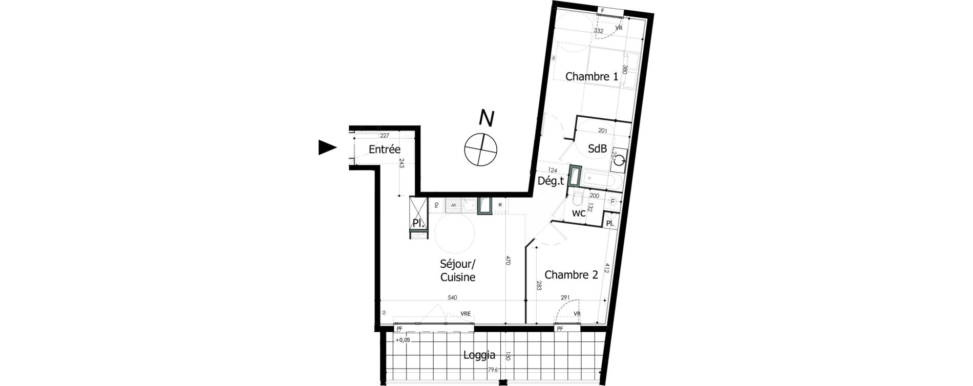 Appartement T3 de 65,93 m2 &agrave; N&icirc;mes Capouchin&eacute;