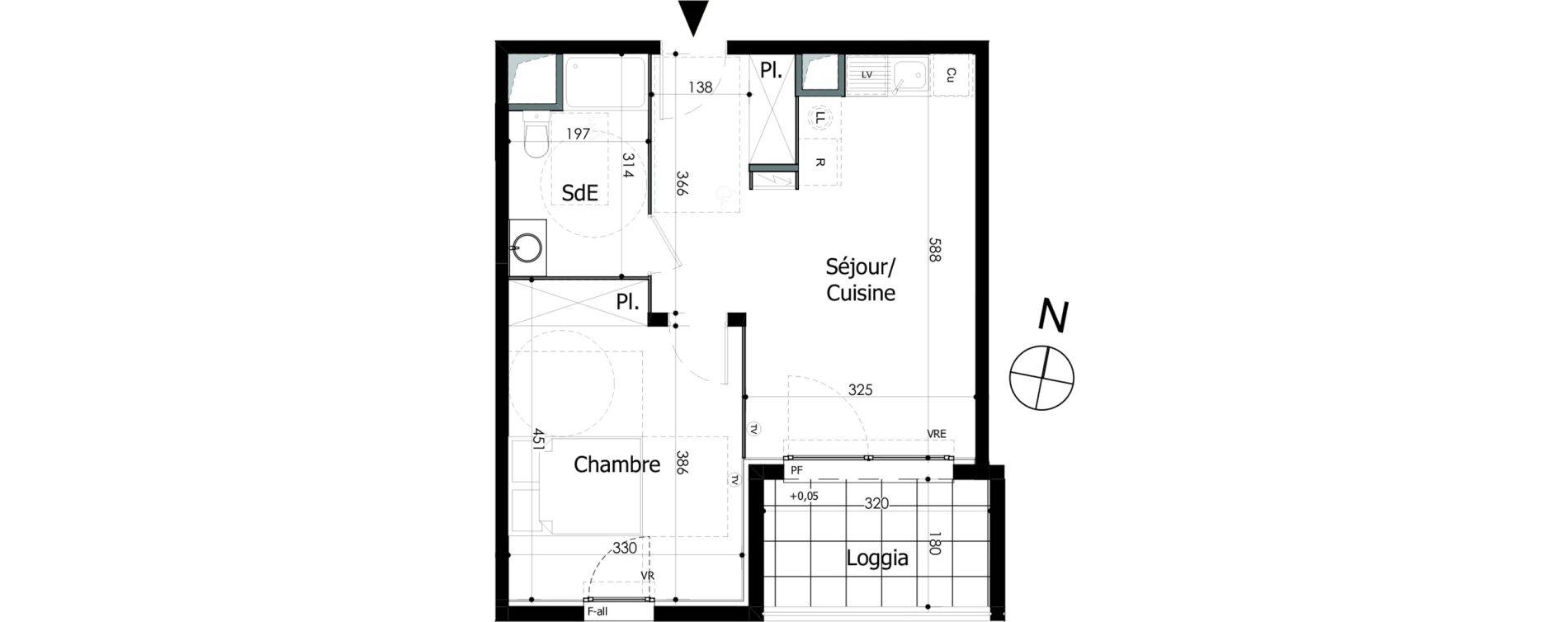 Appartement T2 de 42,29 m2 &agrave; N&icirc;mes Capouchin&eacute;