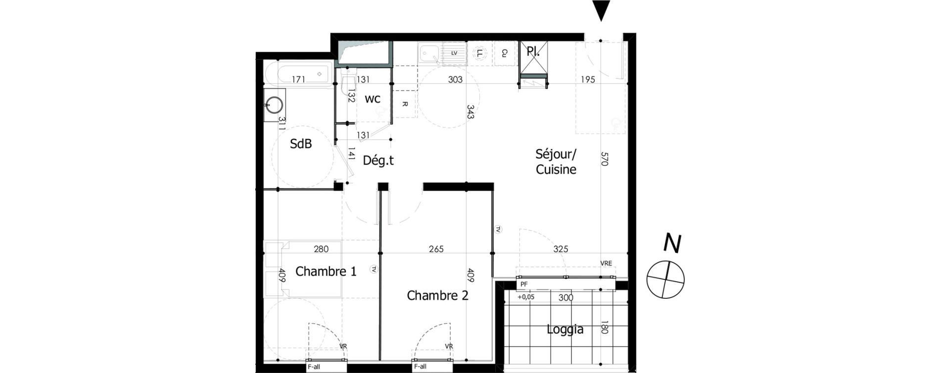 Appartement T3 de 57,83 m2 &agrave; N&icirc;mes Capouchin&eacute;