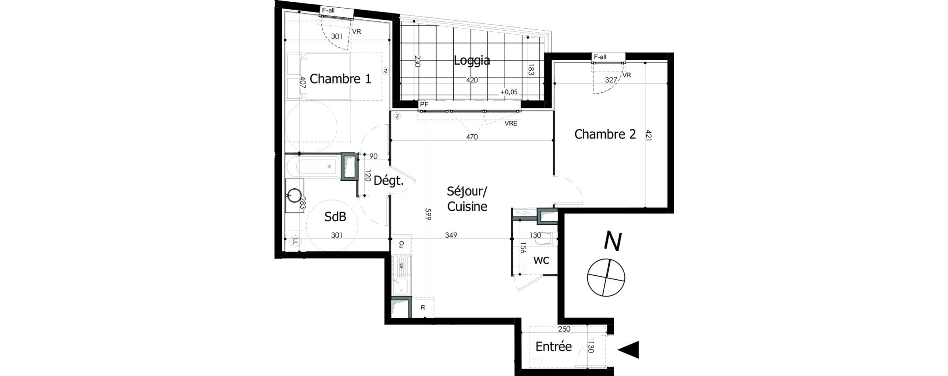 Appartement T3 de 64,53 m2 &agrave; N&icirc;mes Capouchin&eacute;