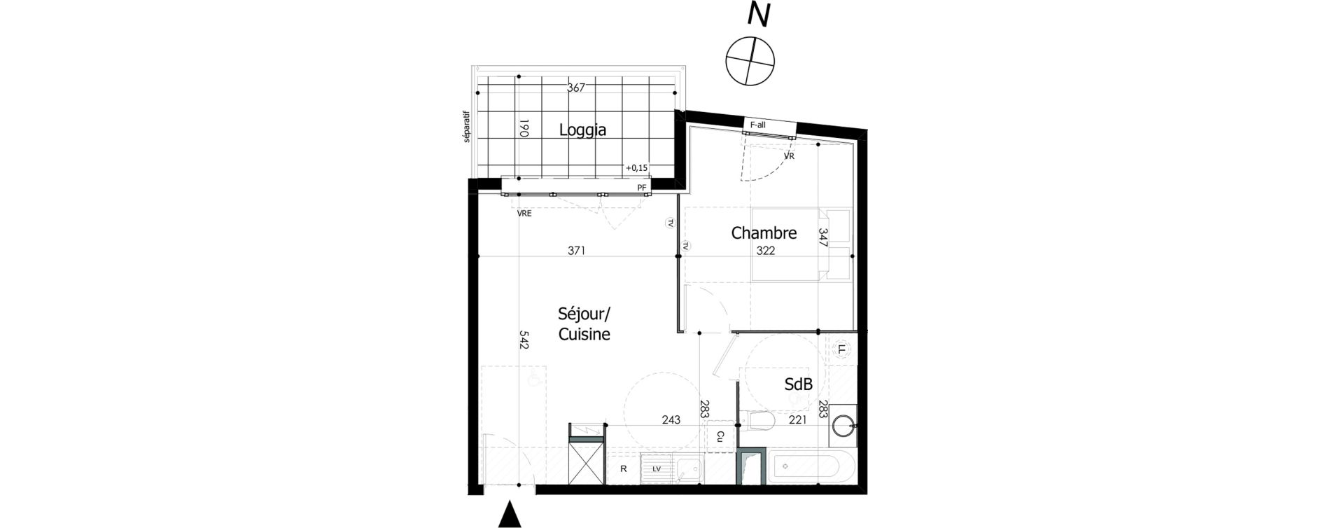 Appartement T2 de 40,32 m2 &agrave; N&icirc;mes Capouchin&eacute;