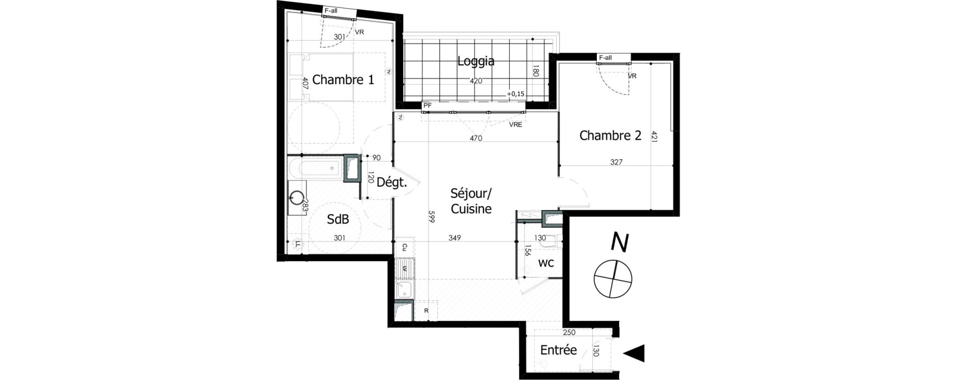 Appartement T3 de 64,34 m2 &agrave; N&icirc;mes Capouchin&eacute;