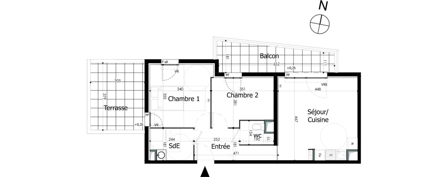 Appartement T3 de 54,33 m2 &agrave; N&icirc;mes Capouchin&eacute;