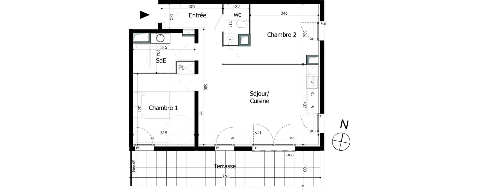 Appartement T3 de 62,56 m2 &agrave; N&icirc;mes Capouchin&eacute;