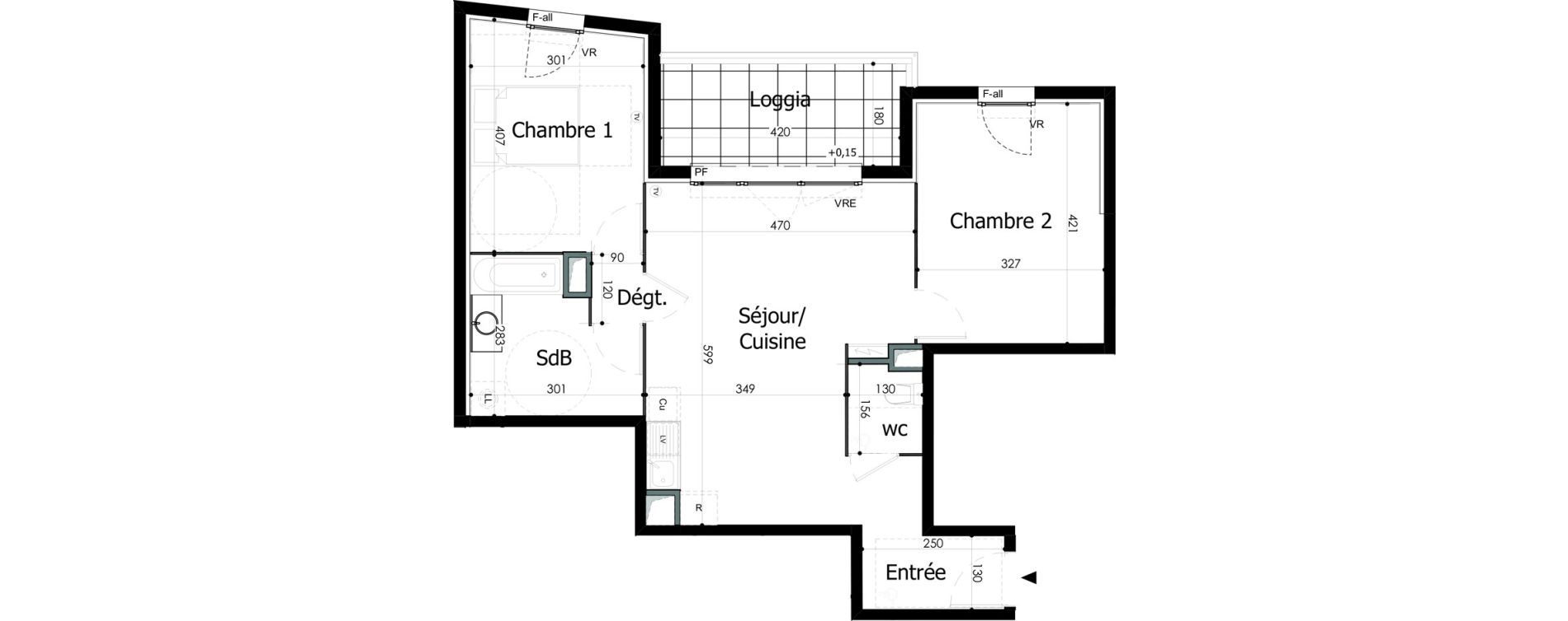 Appartement T3 de 64,34 m2 &agrave; N&icirc;mes Capouchin&eacute;