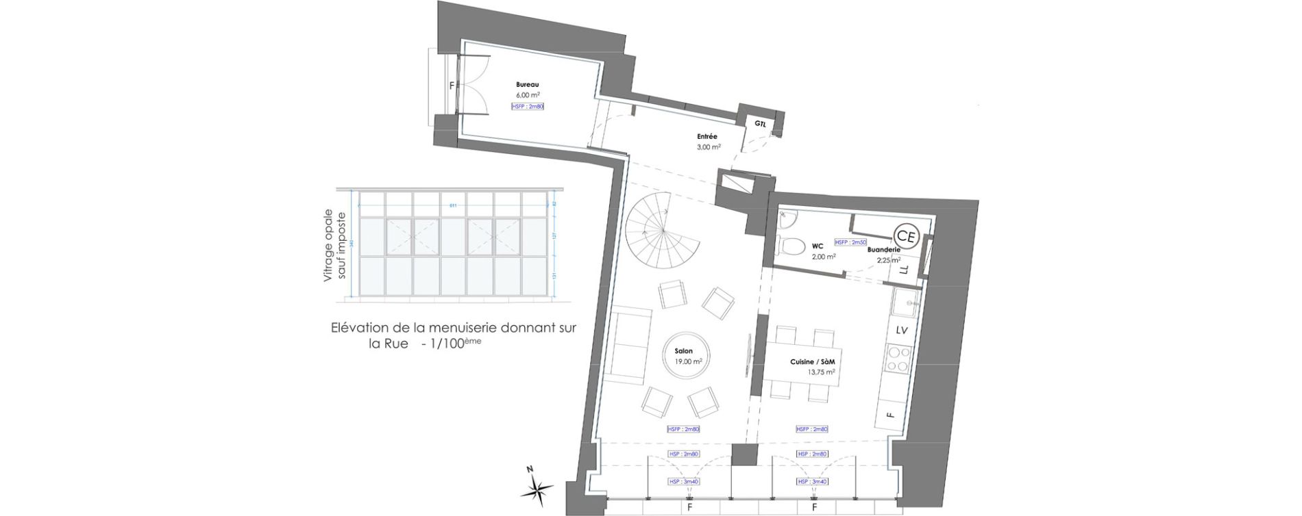Duplex T3 de 75,00 m2 &agrave; N&icirc;mes Centre