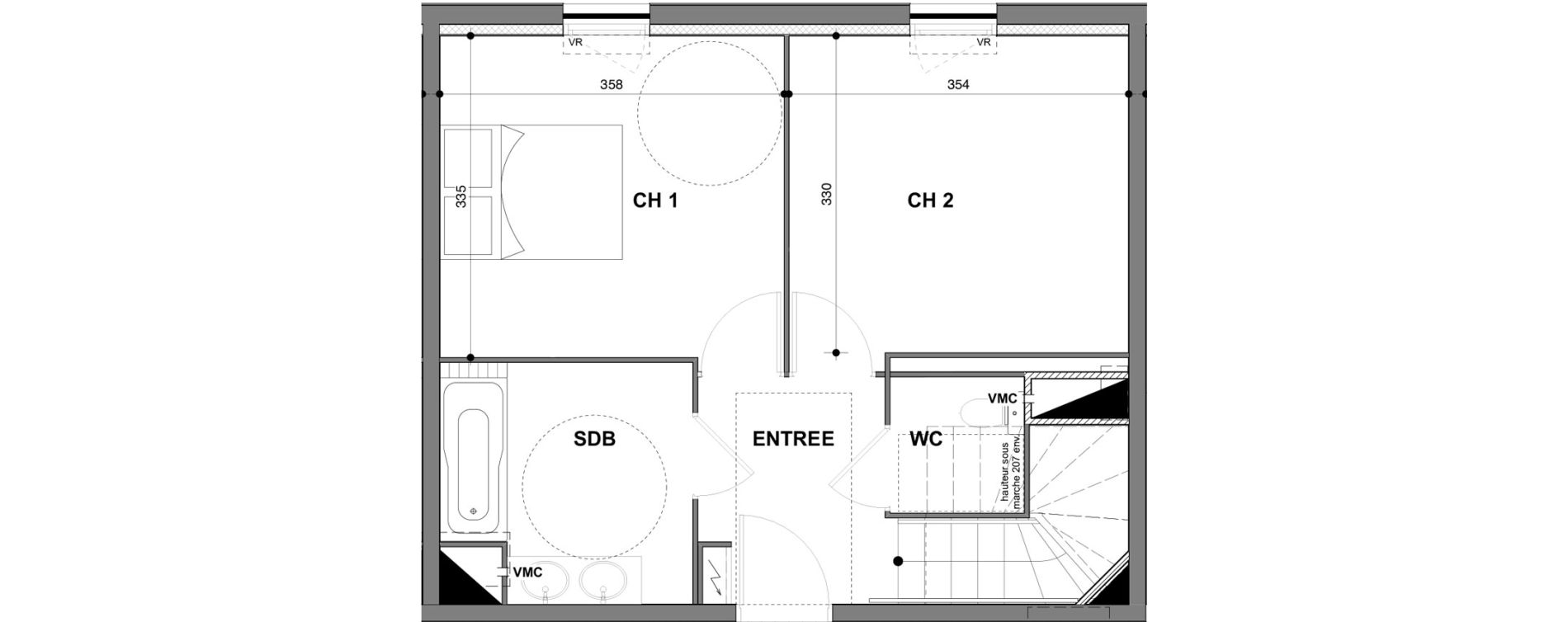 Duplex T4 de 83,61 m2 &agrave; N&icirc;mes Croix de fer