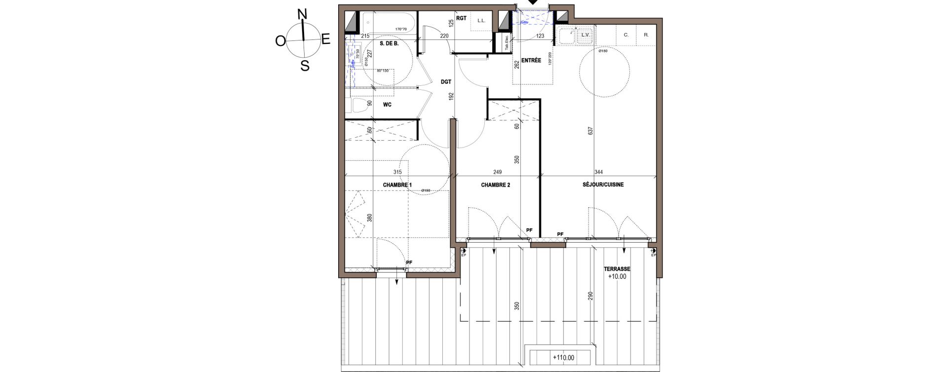 Appartement T3 de 61,20 m2 &agrave; N&icirc;mes Marcel rouvi&egrave;re