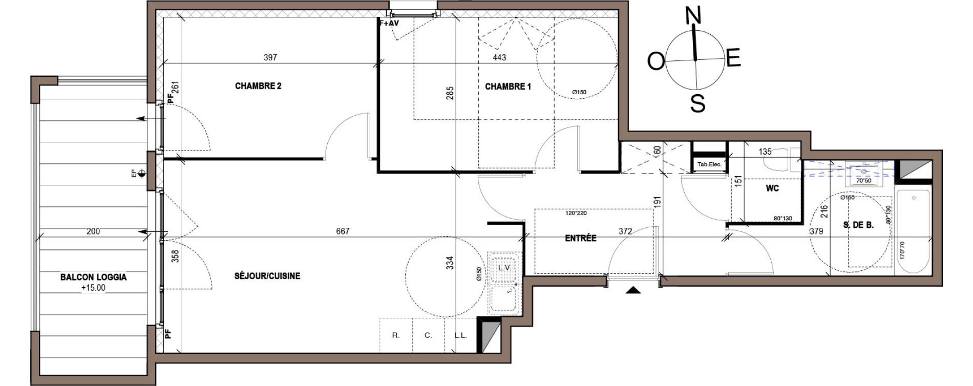 Appartement T3 de 61,10 m2 &agrave; N&icirc;mes Marcel rouvi&egrave;re