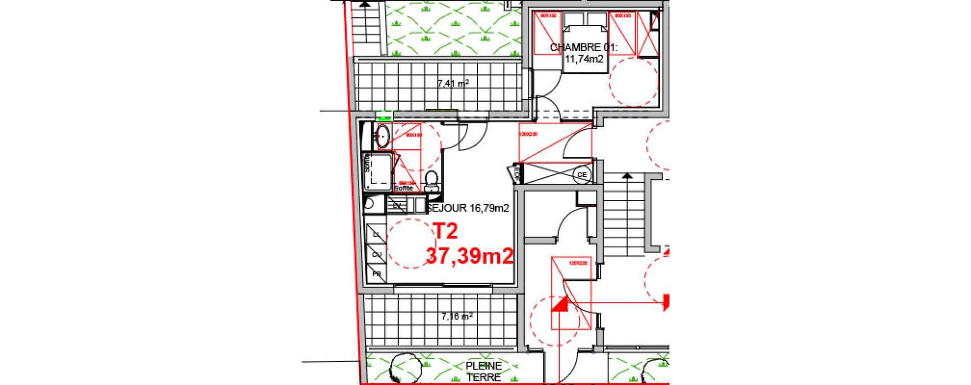 Appartement T2 de 37,39 m2 &agrave; N&icirc;mes Capouchin&eacute;
