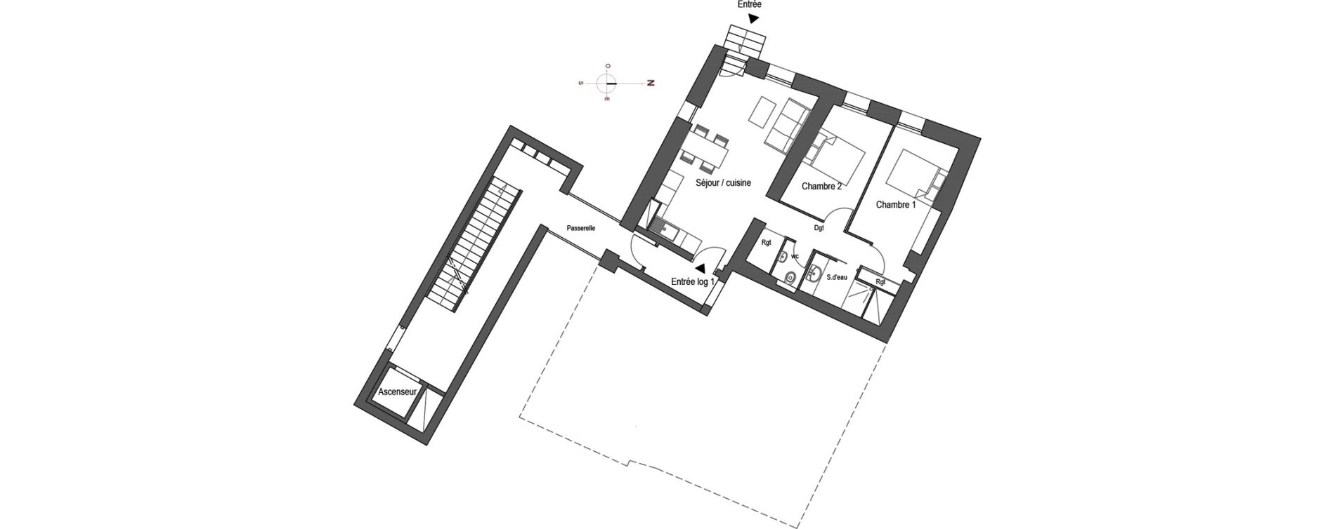 Appartement T3 de 58,79 m2 à Saint-Gilles Centre