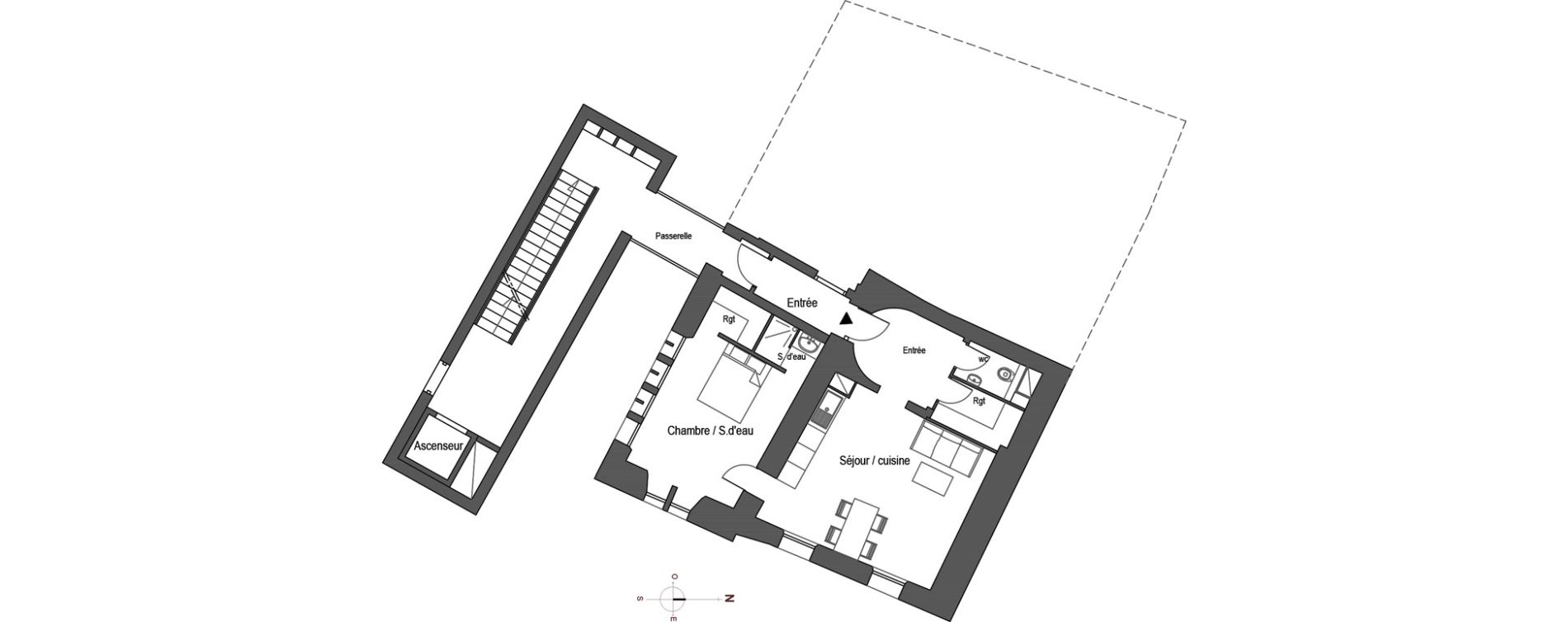 Appartement T2 de 53,94 m2 &agrave; Saint-Gilles Centre