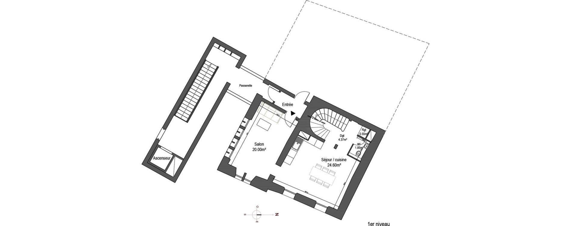 Duplex T5 de 109,49 m2 à Saint-Gilles Centre
