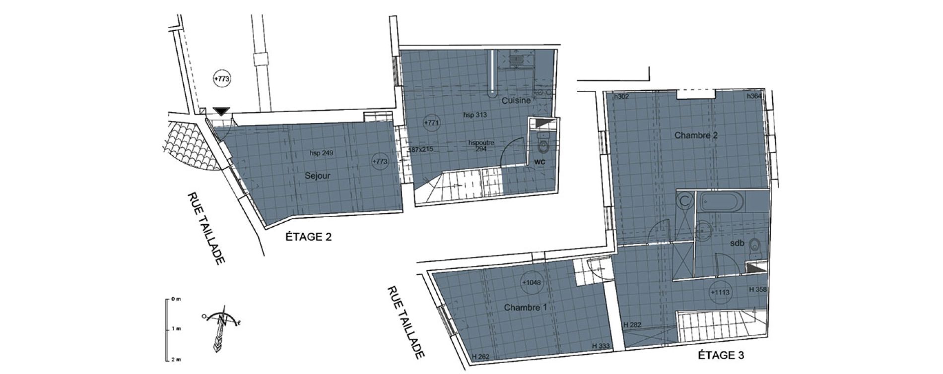 Duplex T3 de 91,00 m2 &agrave; Sommi&egrave;res Centre