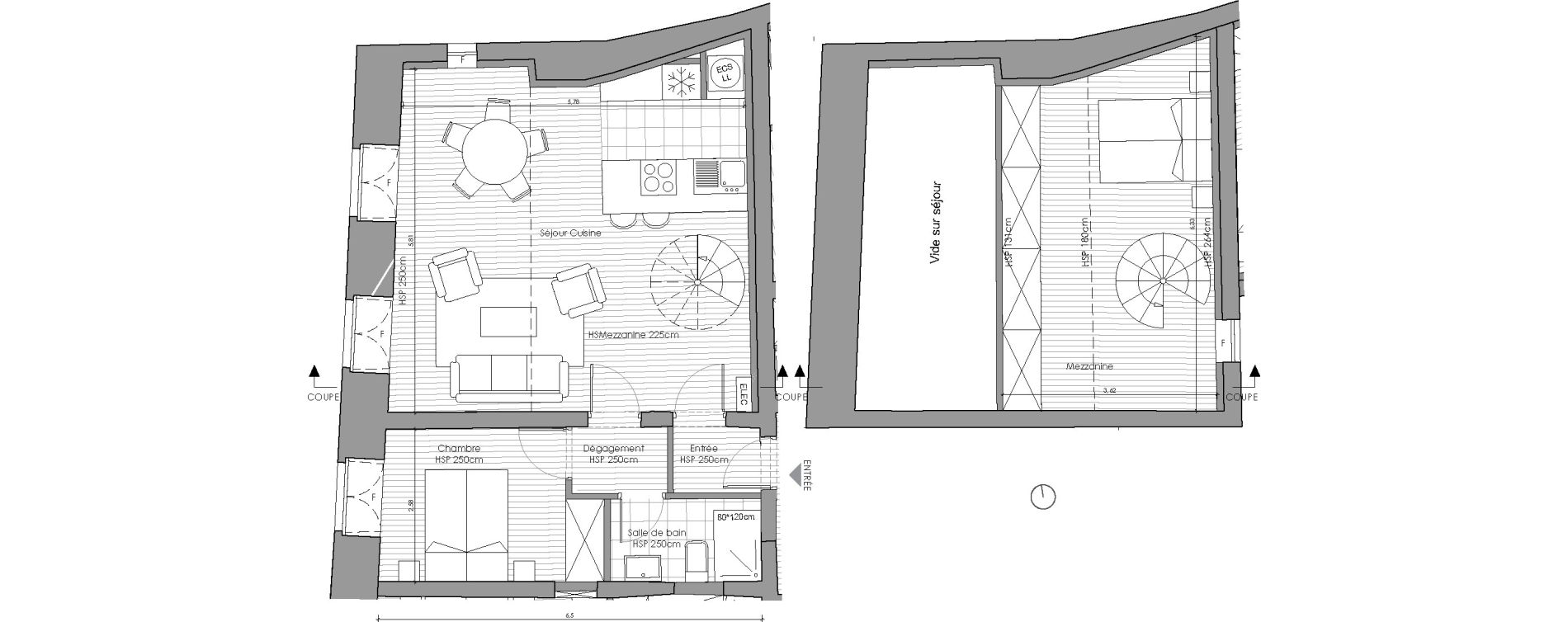 Duplex T3 de 61,30 m2 &agrave; Uz&egrave;s Centre