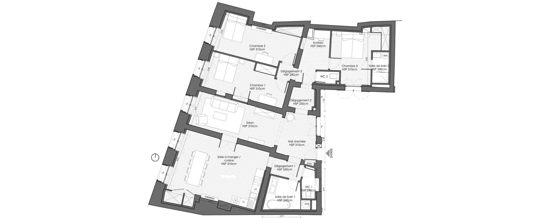 Appartement T4 de 126,40 m2 &agrave; Uz&egrave;s Centre