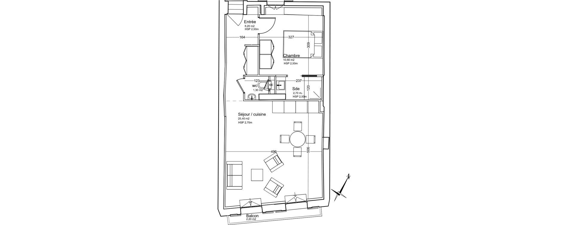 Appartement T2 de 46,20 m2 &agrave; Uz&egrave;s Centre