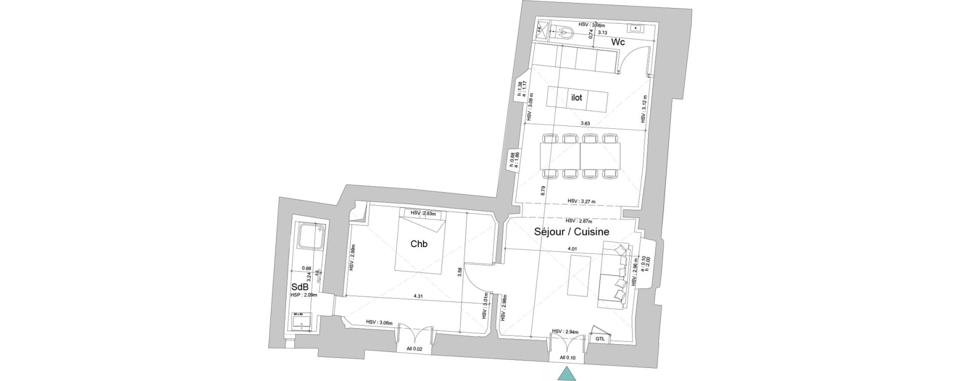 Appartement T2 de 53,10 m2 &agrave; Uz&egrave;s Centre