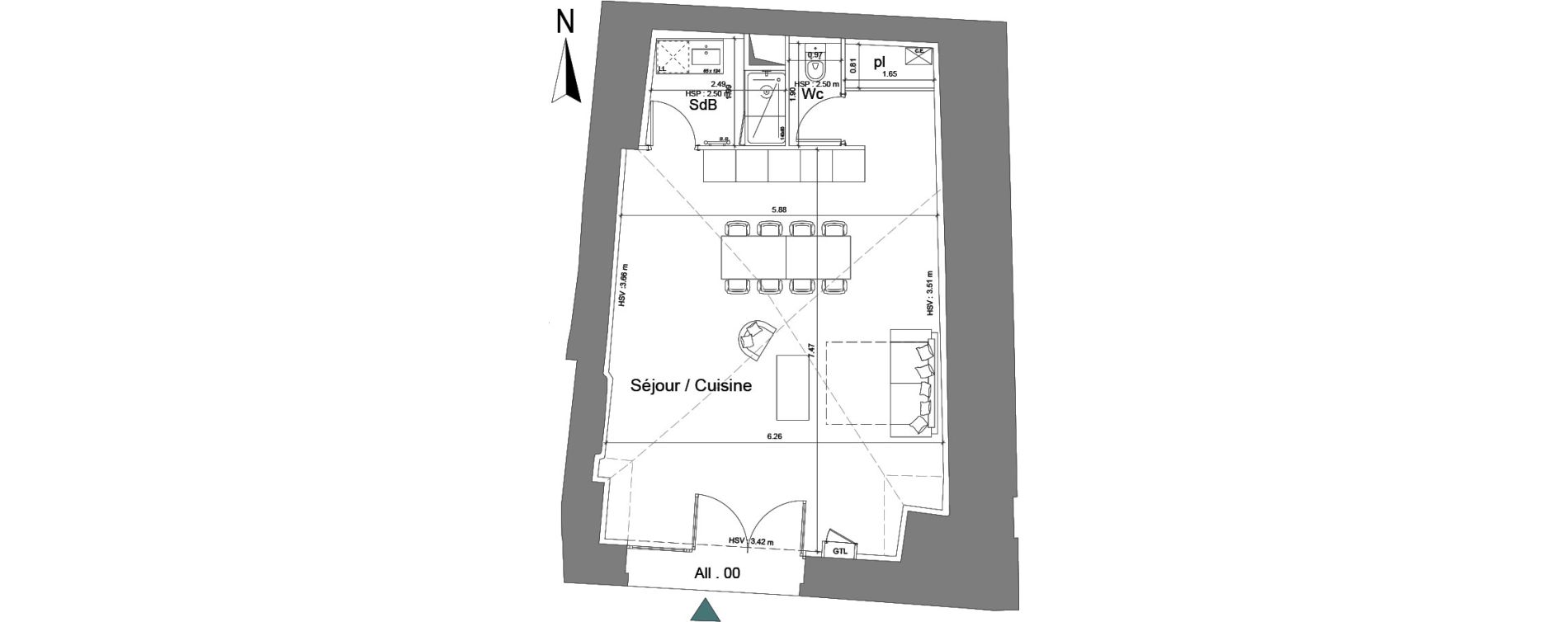 Appartement T1 de 53,70 m2 &agrave; Uz&egrave;s Centre