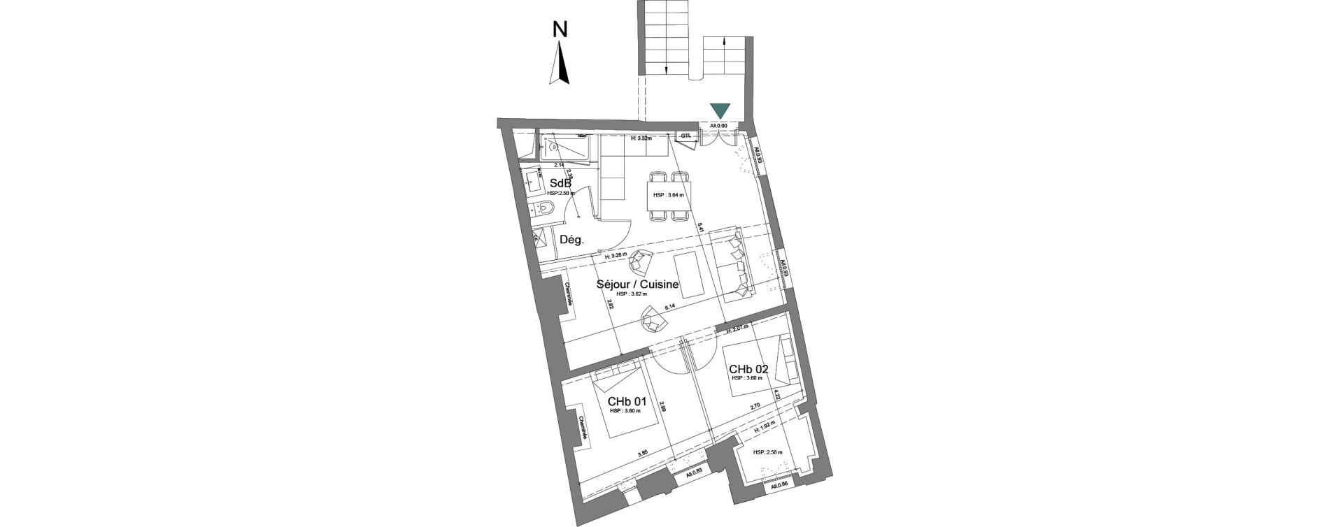 Appartement T3 de 55,12 m2 &agrave; Uz&egrave;s Centre