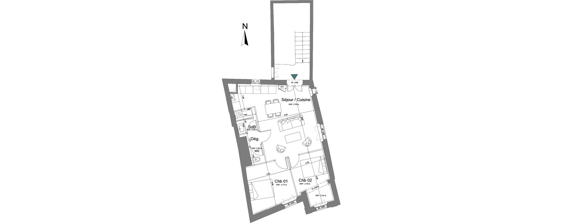 Appartement T3 de 54,41 m2 &agrave; Uz&egrave;s Centre