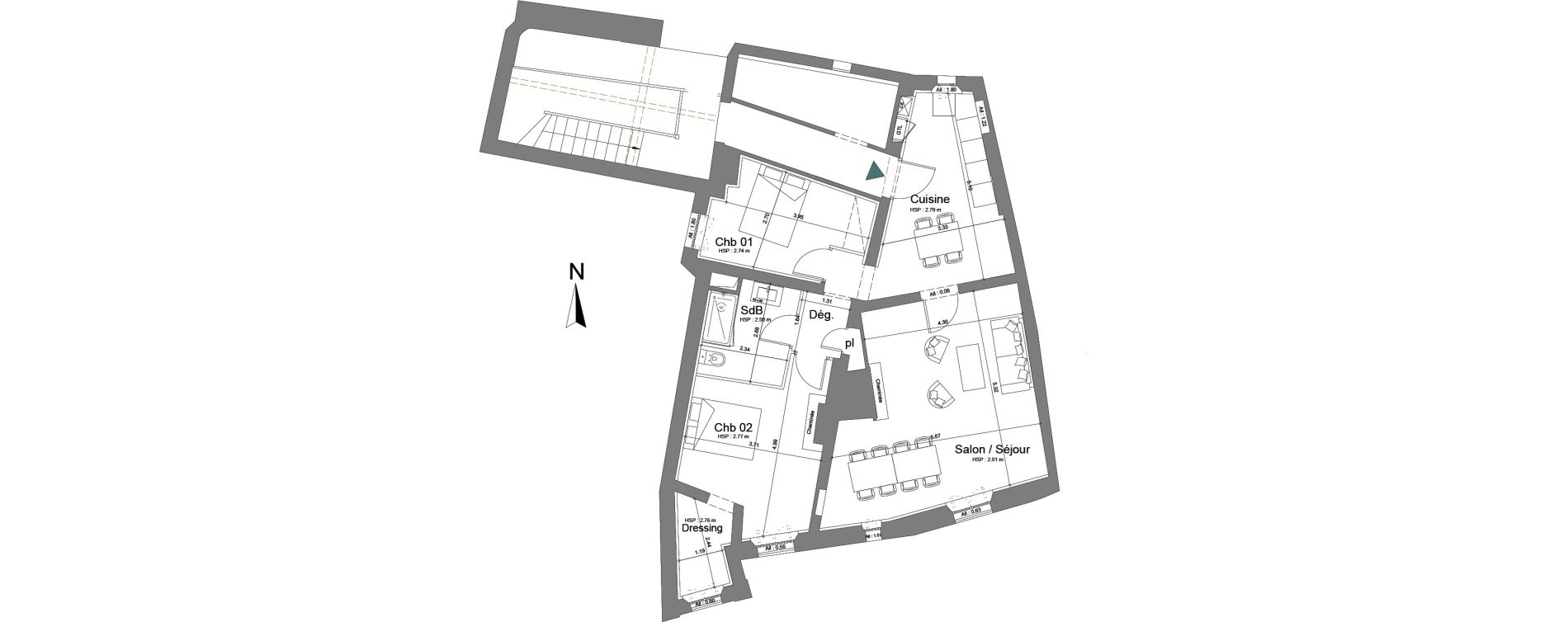 Appartement T3 de 78,04 m2 &agrave; Uz&egrave;s Centre