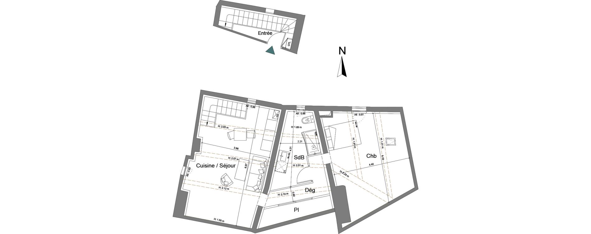 Appartement T2 de 51,22 m2 &agrave; Uz&egrave;s Centre