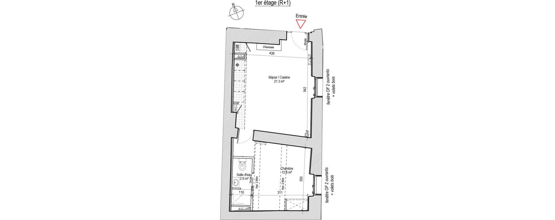Appartement T2 de 37,00 m2 &agrave; Uz&egrave;s Centre
