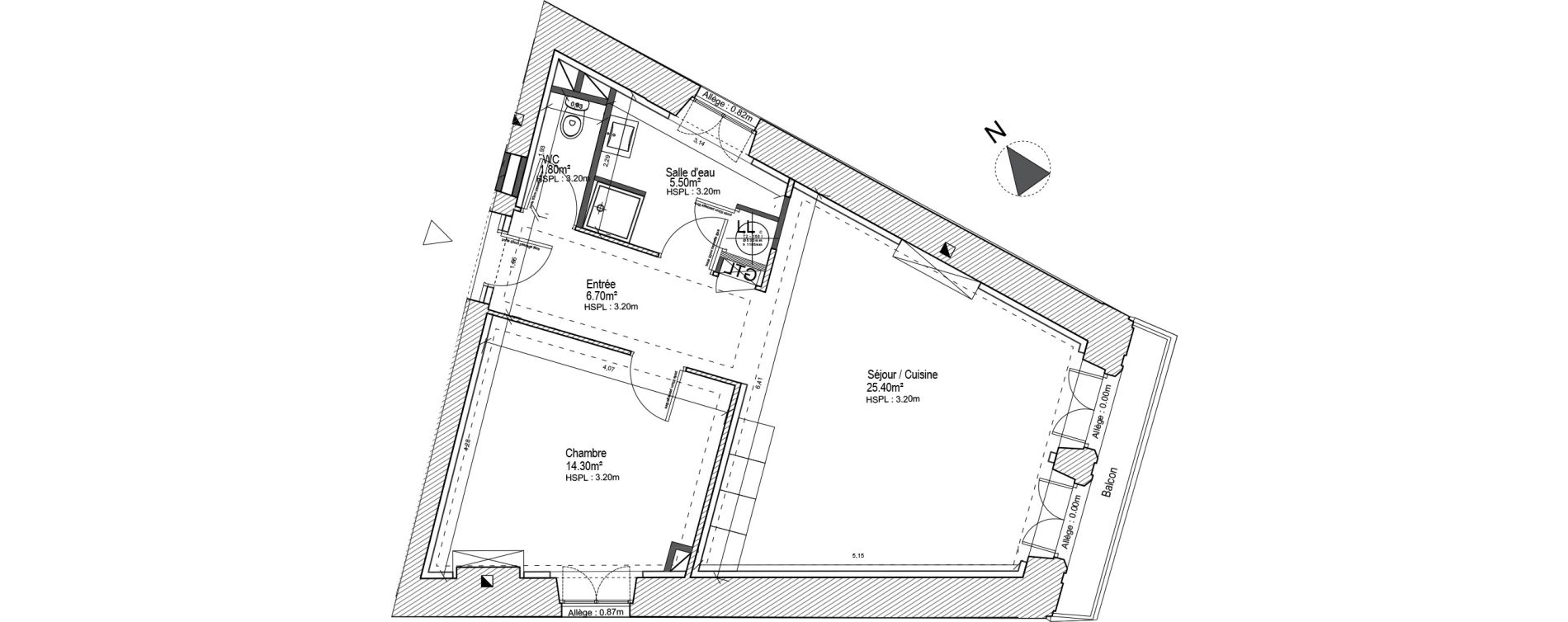 Appartement T2 de 53,70 m2 &agrave; Uz&egrave;s Centre
