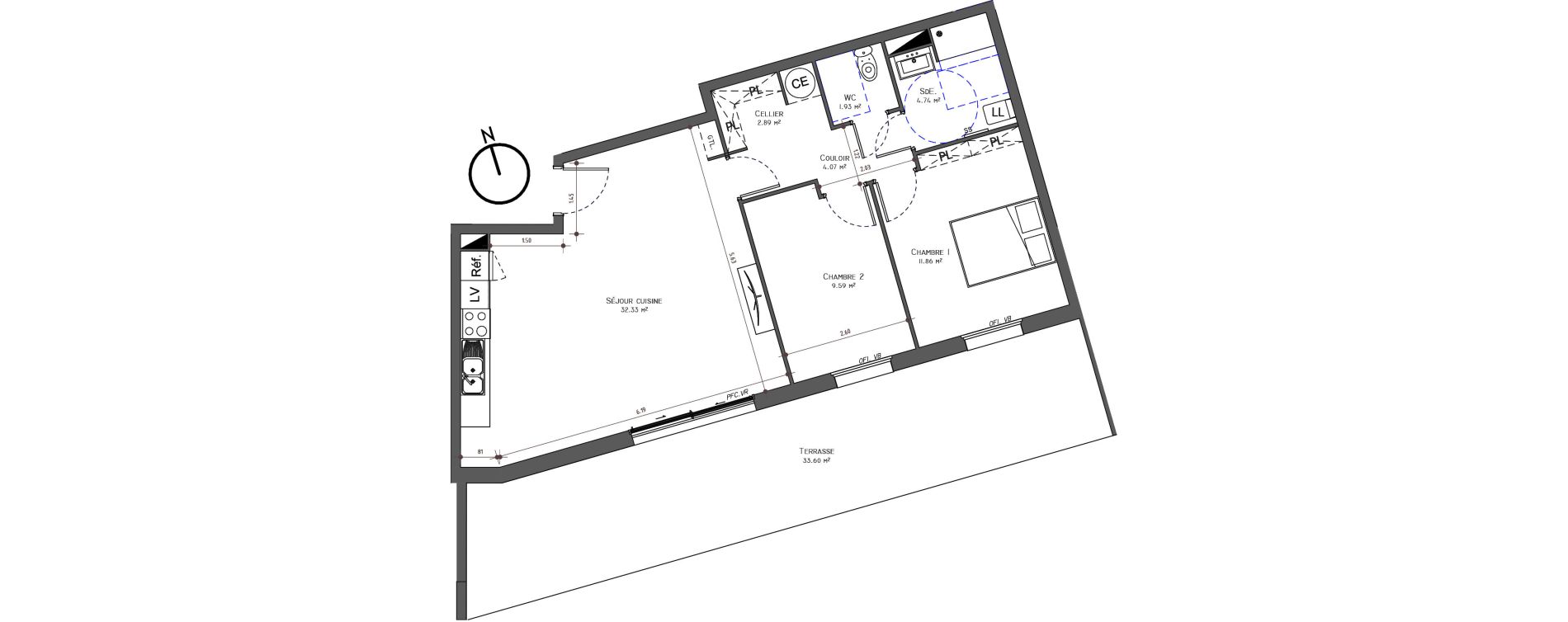 Appartement T3 de 67,41 m2 &agrave; Uz&egrave;s Centre