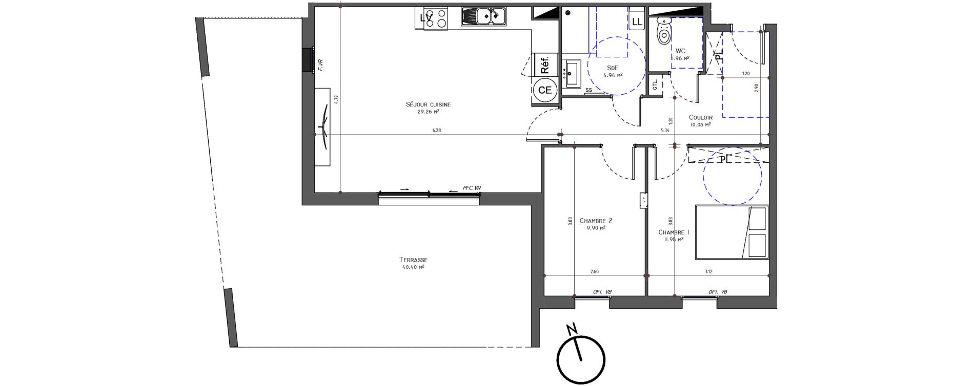 Appartement T3 de 67,51 m2 &agrave; Uz&egrave;s Centre