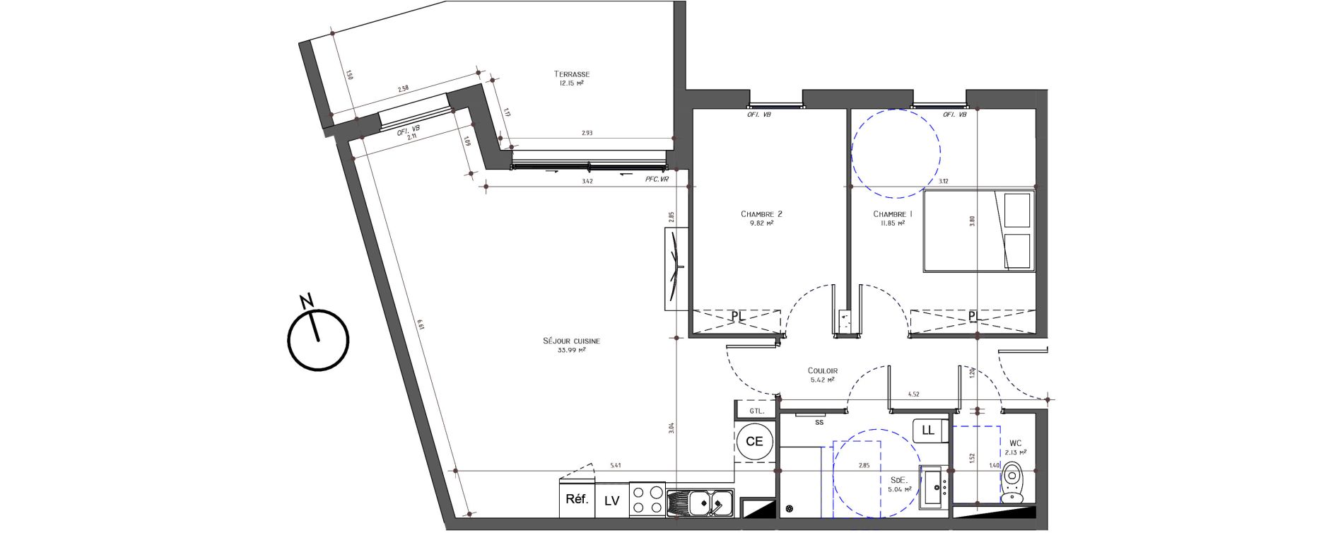 Appartement T3 de 68,25 m2 &agrave; Uz&egrave;s Centre
