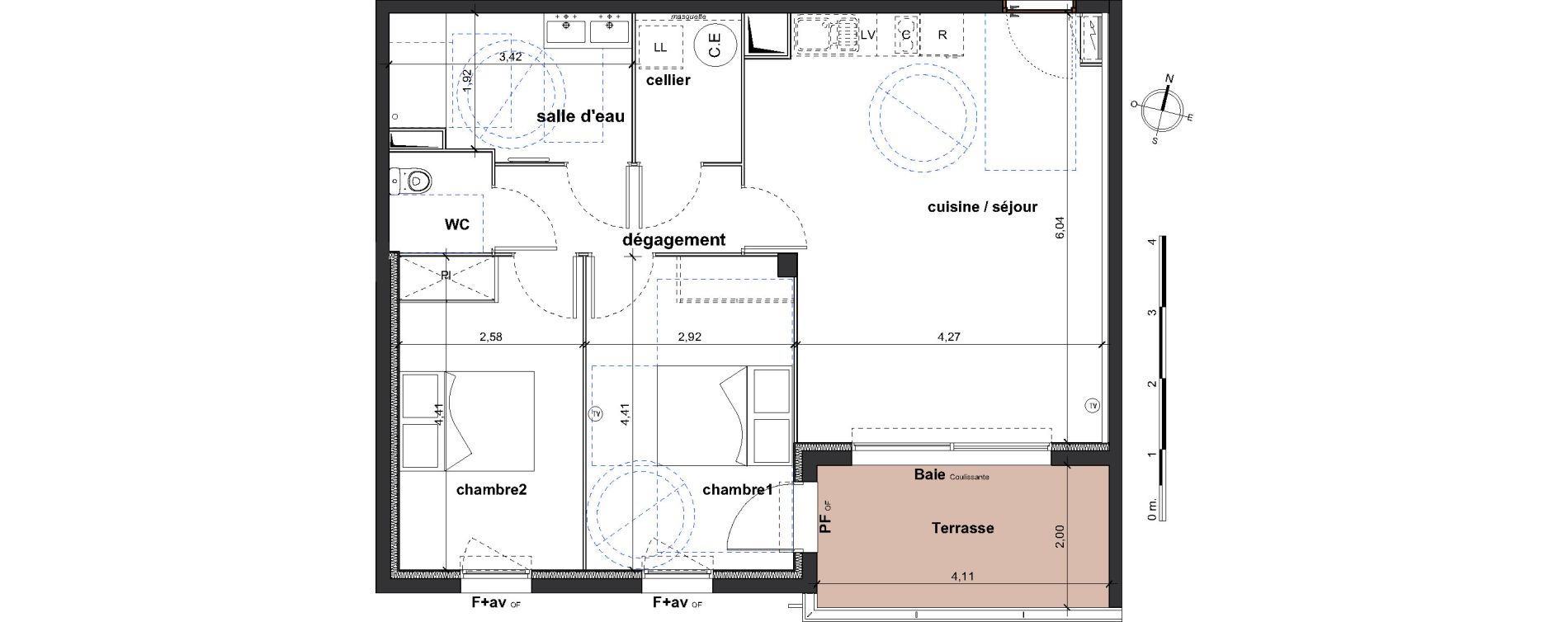 Appartement T3 de 68,00 m2 &agrave; Verg&egrave;ze Centre