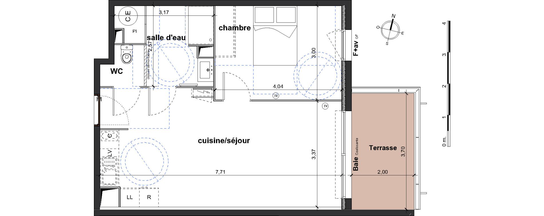 Appartement T2 de 46,85 m2 &agrave; Verg&egrave;ze Centre