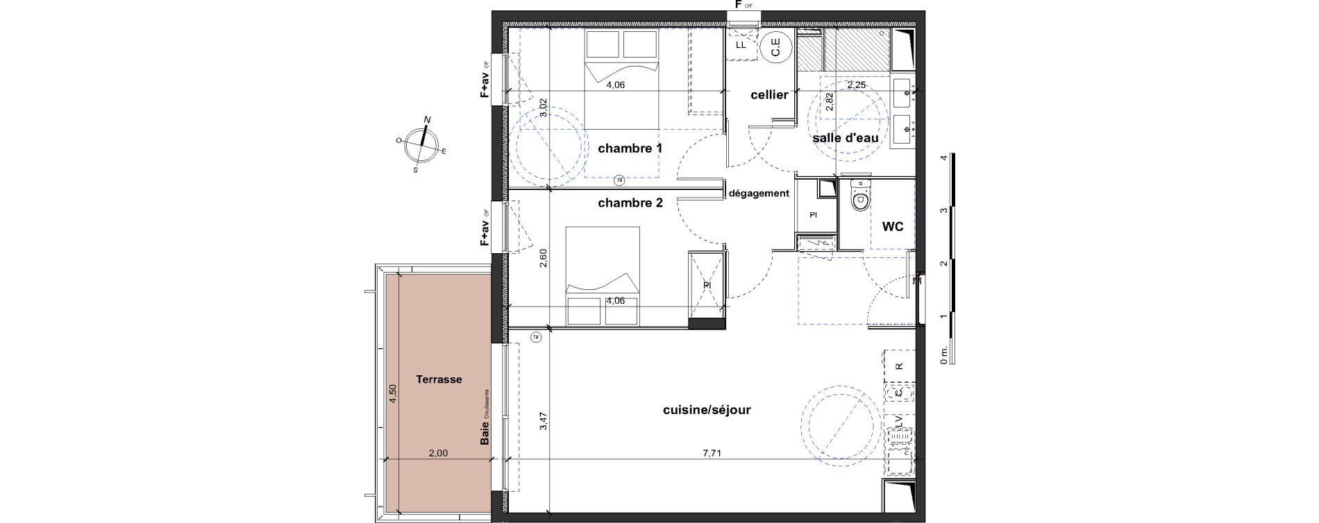 Appartement T3 de 68,05 m2 &agrave; Verg&egrave;ze Centre