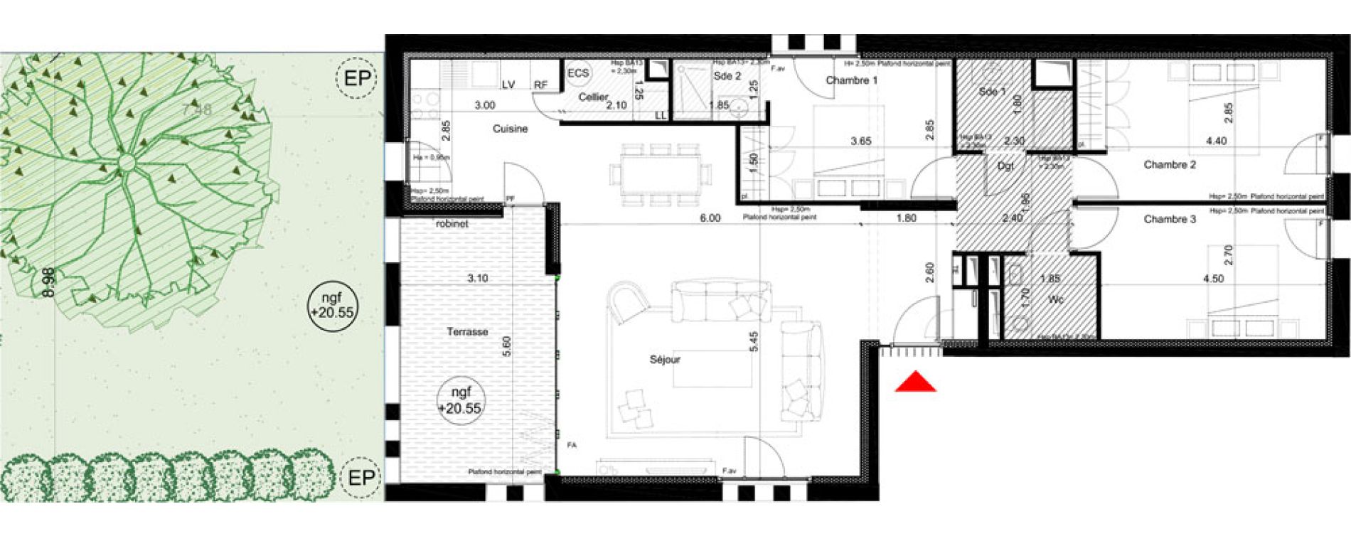 Appartement T4 de 105,78 m2 &agrave; Villeneuve-L&egrave;s-Avignon Abbaye - la motte