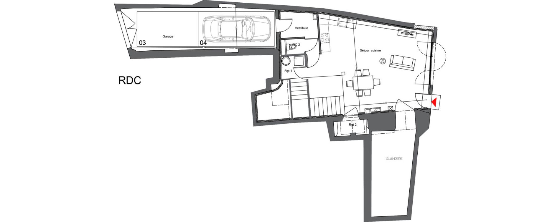 Duplex T4 de 113,50 m2 &agrave; Villeneuve-L&egrave;s-Avignon Abbaye - la motte