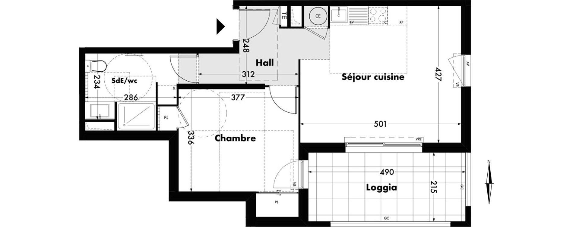 Appartement T2 de 46,80 m2 à Villeneuve-Lès-Avignon Centre