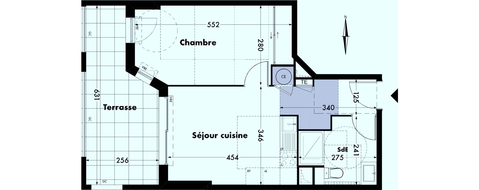 Appartement T2 de 39,98 m2 &agrave; Villeneuve-L&egrave;s-Avignon Centre
