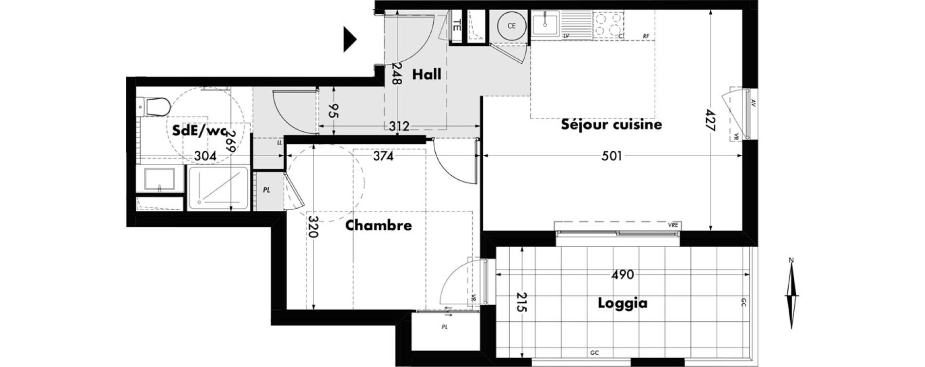 Appartement T2 de 46,80 m2 &agrave; Villeneuve-L&egrave;s-Avignon Centre