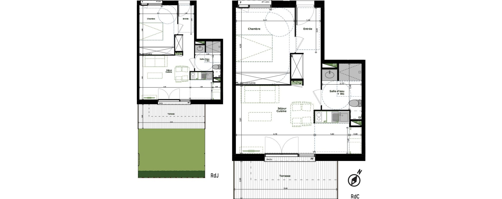 Appartement T2 de 43,35 m2 &agrave; Aucamville Les violettes