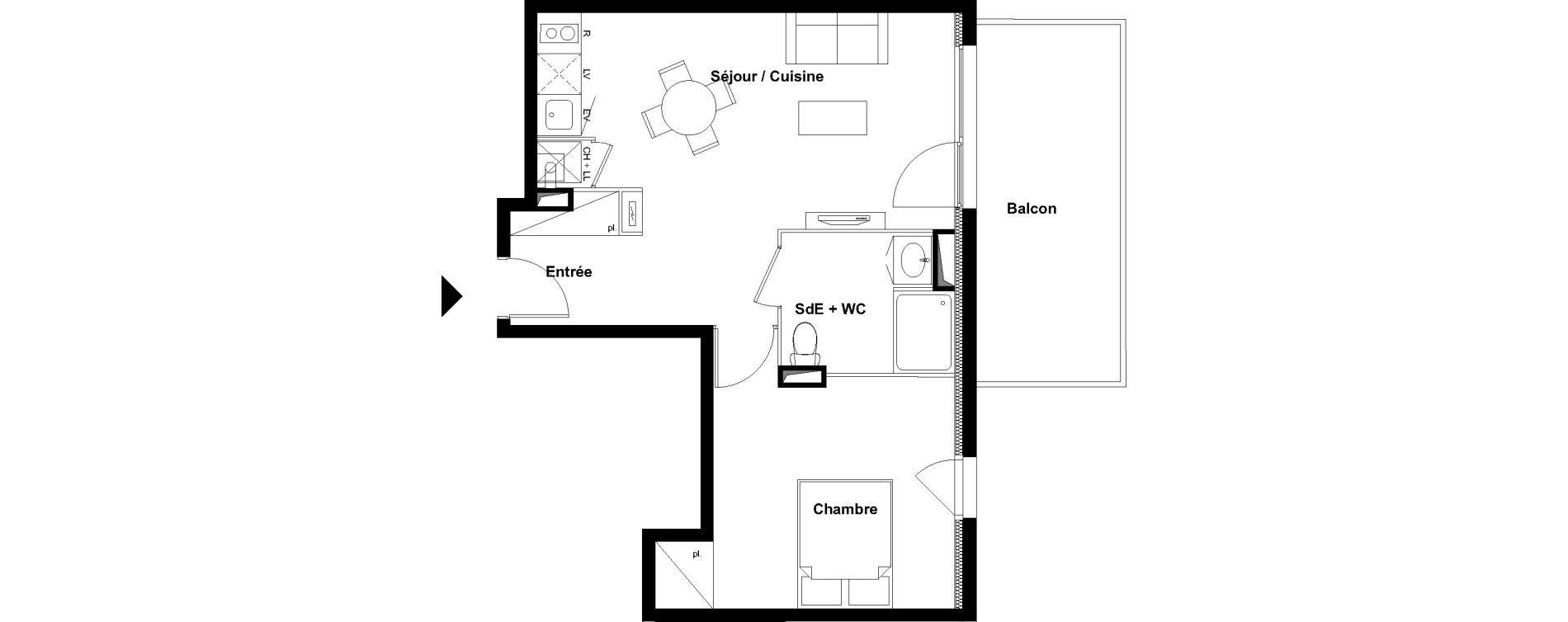 Appartement T2 de 43,01 m2 &agrave; Aucamville Centre